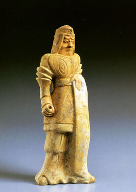 加彩武人俑